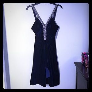 Blue Velvet Cocktail Dress